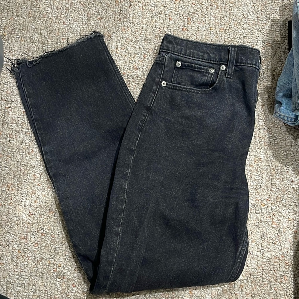 Abercrombie The Ankle Straight Ultra High Rise Black